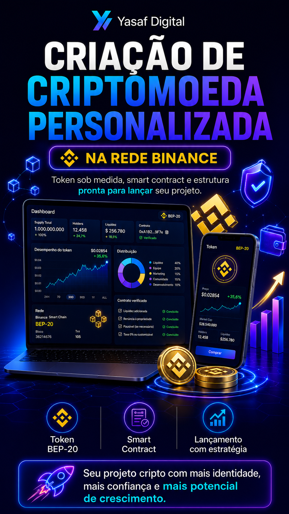 criar criptomoeda, criar token, criptomoeda personalizada