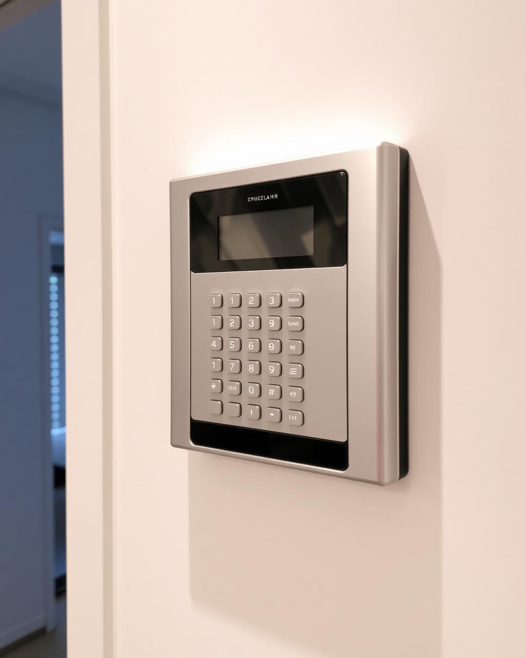 Painel de alarme de segurança instalado