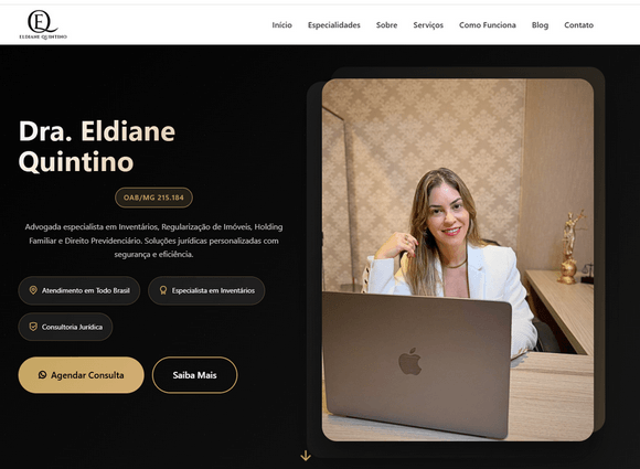 Projeto da Dra. Eldiane Quintino desenvolvido pela Yasaf Digital