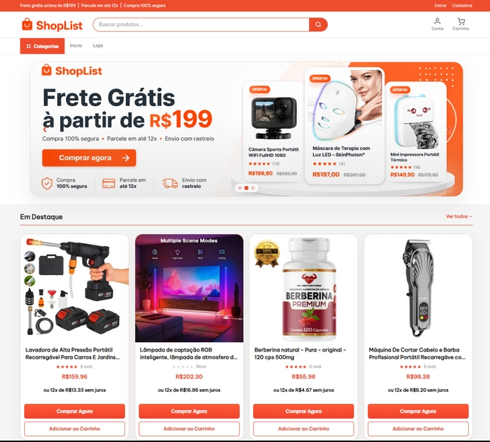 Projeto Shoplist desenvolvido pela Yasaf Digital