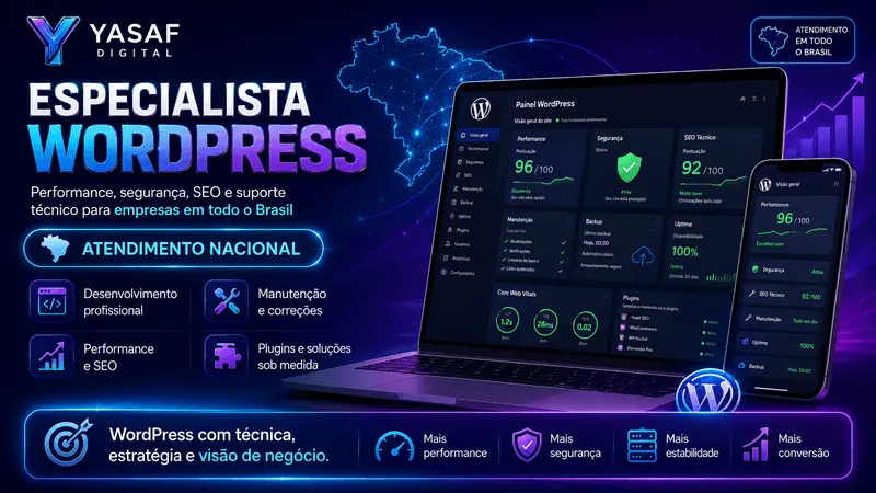 especialista WordPress para empresas no Brasil - Yasaf Digital